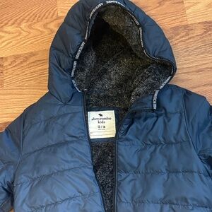Abercrombie Kids Blue Hooded Puffer Coat 13/14